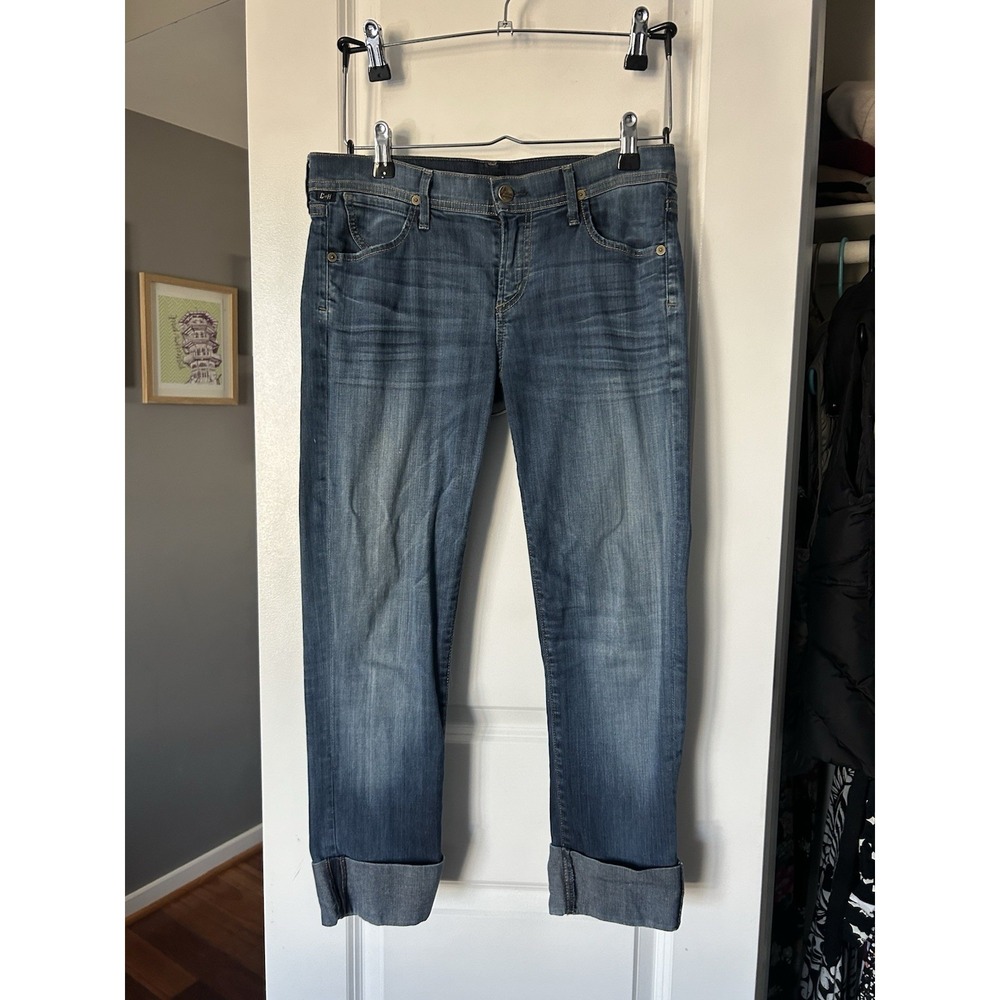 Citizens of Humanity Dani Cropped Straight Leg Blue Denim Jeans Womens Size 28